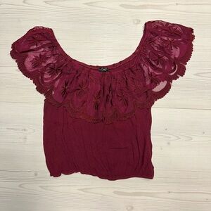 Rue21 Deep Red Lace Blouse